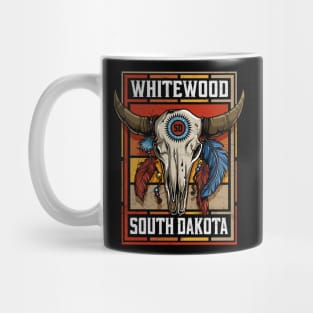 Whitewood South Dakota Native American Bison Skull Mug